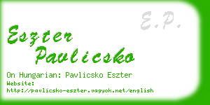 eszter pavlicsko business card